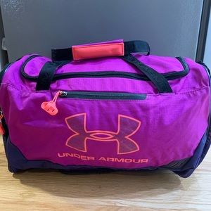Under Armour Purple and Pink Duffle Bag